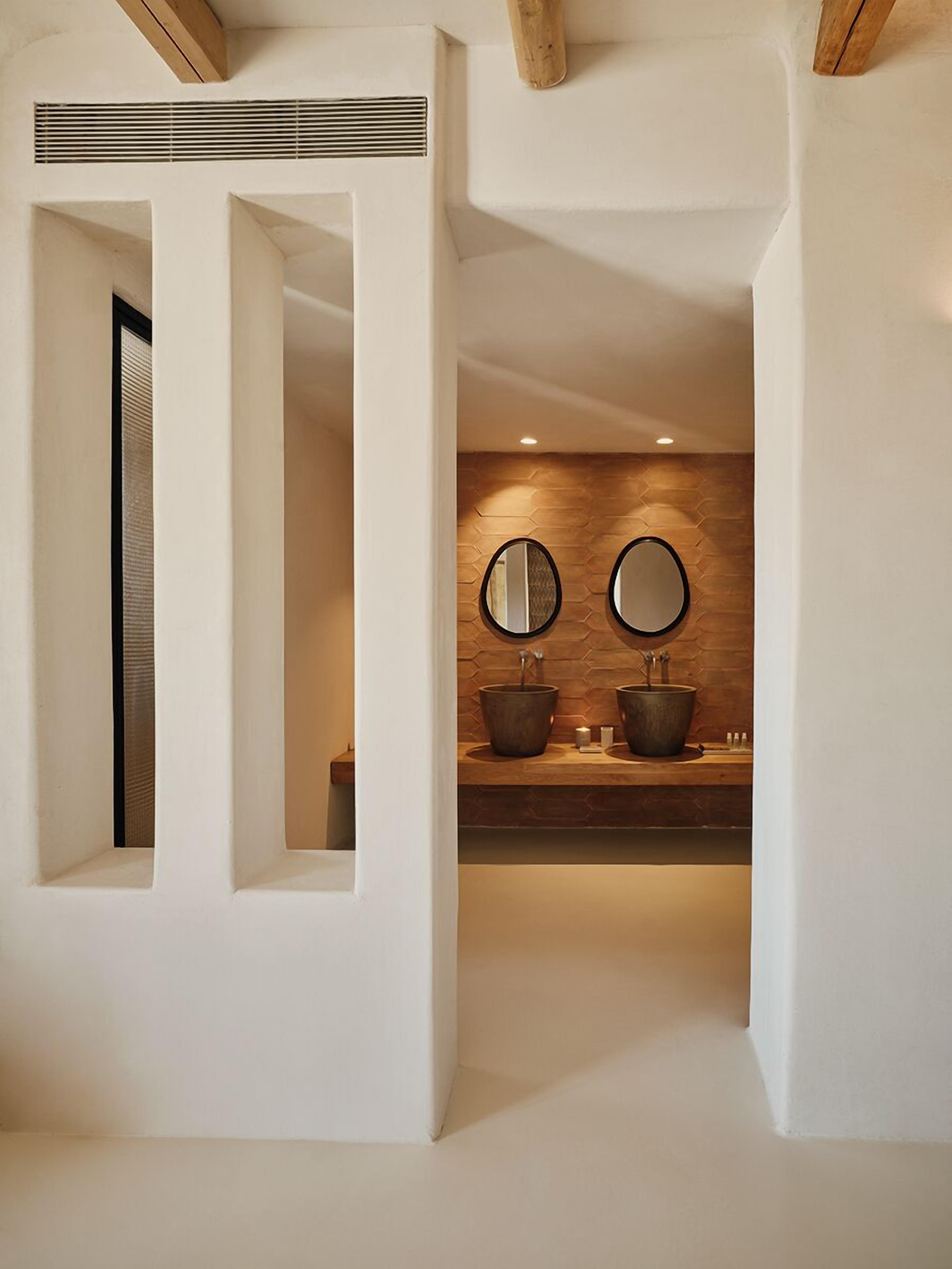 apomero two bedroom suite sea view with private pool | bathroom | shower, rainfall showerhead, designer toiletries, hair dryer