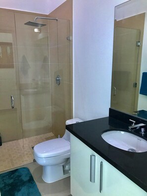 家庭公寓式客房, 2 间卧室 | 浴室 | 淋浴设施、毛巾