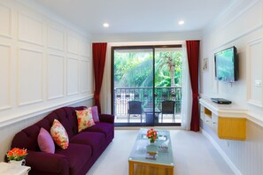 1 Bedroom Apartment | Living room | LCD TV - Marrakesh Beachfront Condominium (Hua Hin)