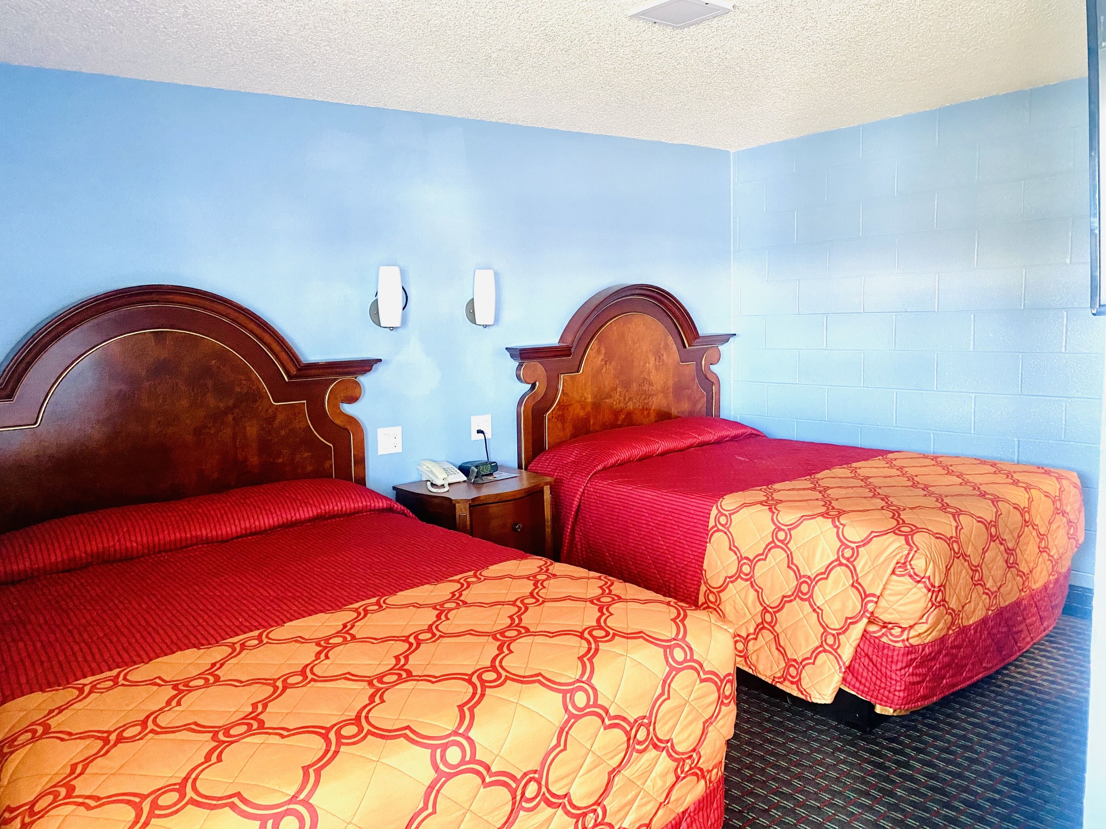 Room, 2 Queen Beds, Non Smoking | Desk, blackout drapes, iron/ironing board, free WiFi