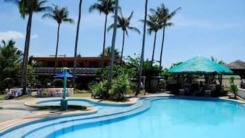 2 outdoor pools, open 6:30 AM to 2 AM, free cabanas, pool umbrellas