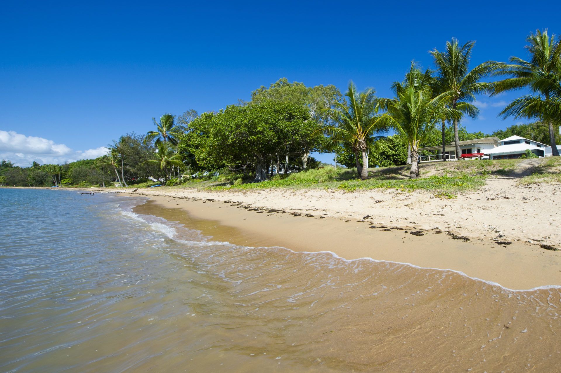 On the beach, white sand
