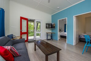 Family Apartment, 2 Bedrooms, Pool Access, Garden View | Living area | TV, DVD player - Kooyong Apartment 8 (Arcadia)