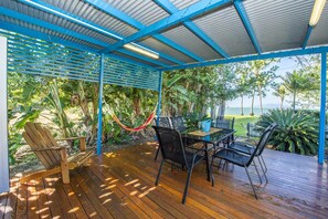Family House, 3 Bedrooms, Ocean View, Beachfront | Terrace/patio - Picnic Beach'scape (Picnic Bay)
