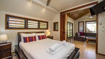 Family Villa, 2 Bedrooms, Pool Access, Beachfront | 2 bedrooms, iron/ironing board, cots/infant beds, rollaway beds