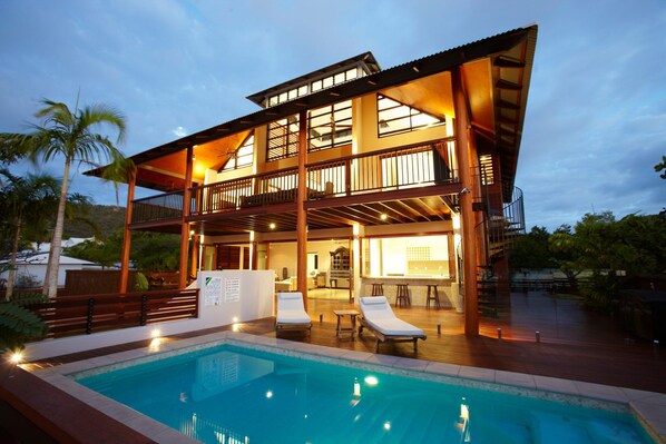 Front of property – evening/night