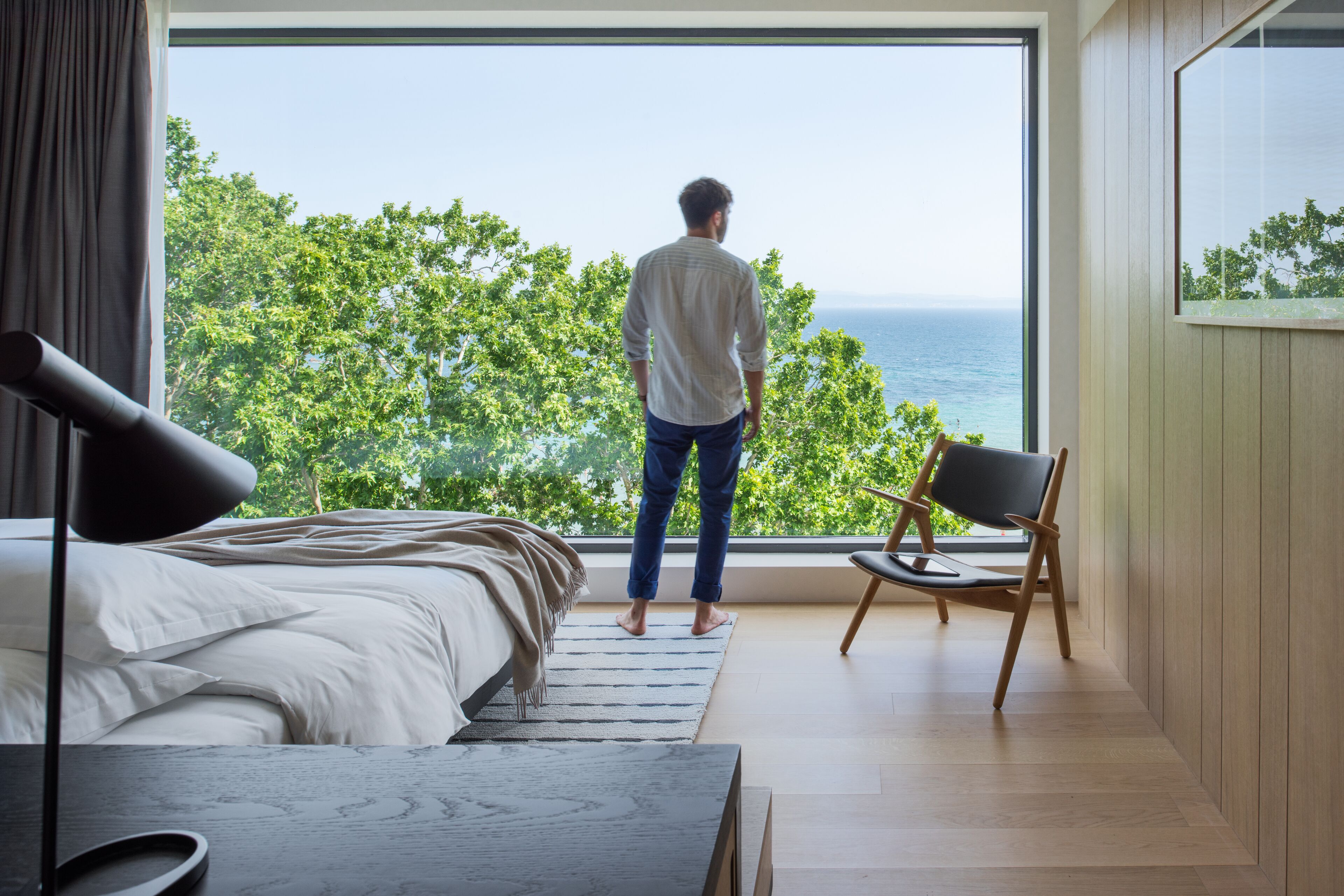 deluxe double room (panoramic sea view) | 1 bedroom, premium bedding, minibar, in-room safe