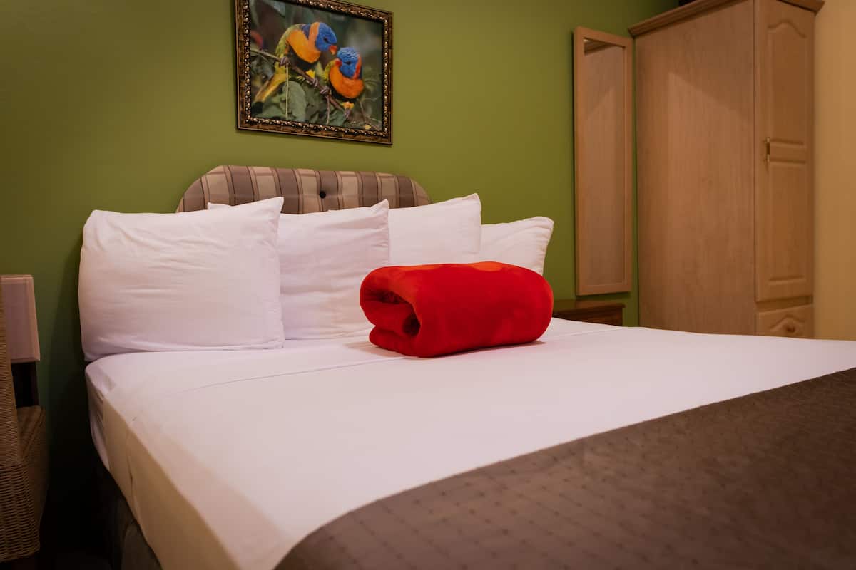 Standard Room, 1 Queen Bed, Private Bathroom, Pool View | 1 bedroom, in-room safe, soundproofing, iron/ironing board