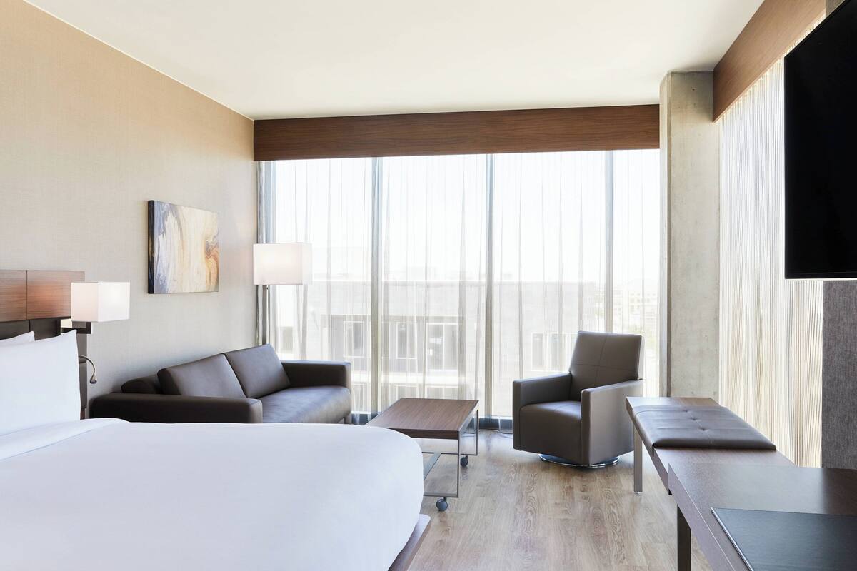 Chambre, 1 très grand lit et 1 canapé-lit, vue ville | Literie de qualité supérieure, couette en duvet d'oie