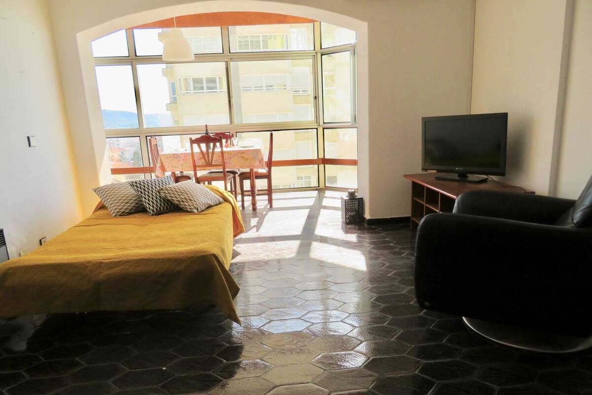 Appartement, 1 chambre, coin cuisine, vue mer | Coin séjour | Télévision à écran plat