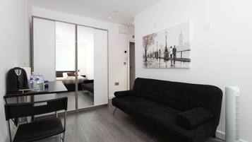 Egyptian cotton sheets, soundproofing, iron/ironing board, free WiFi