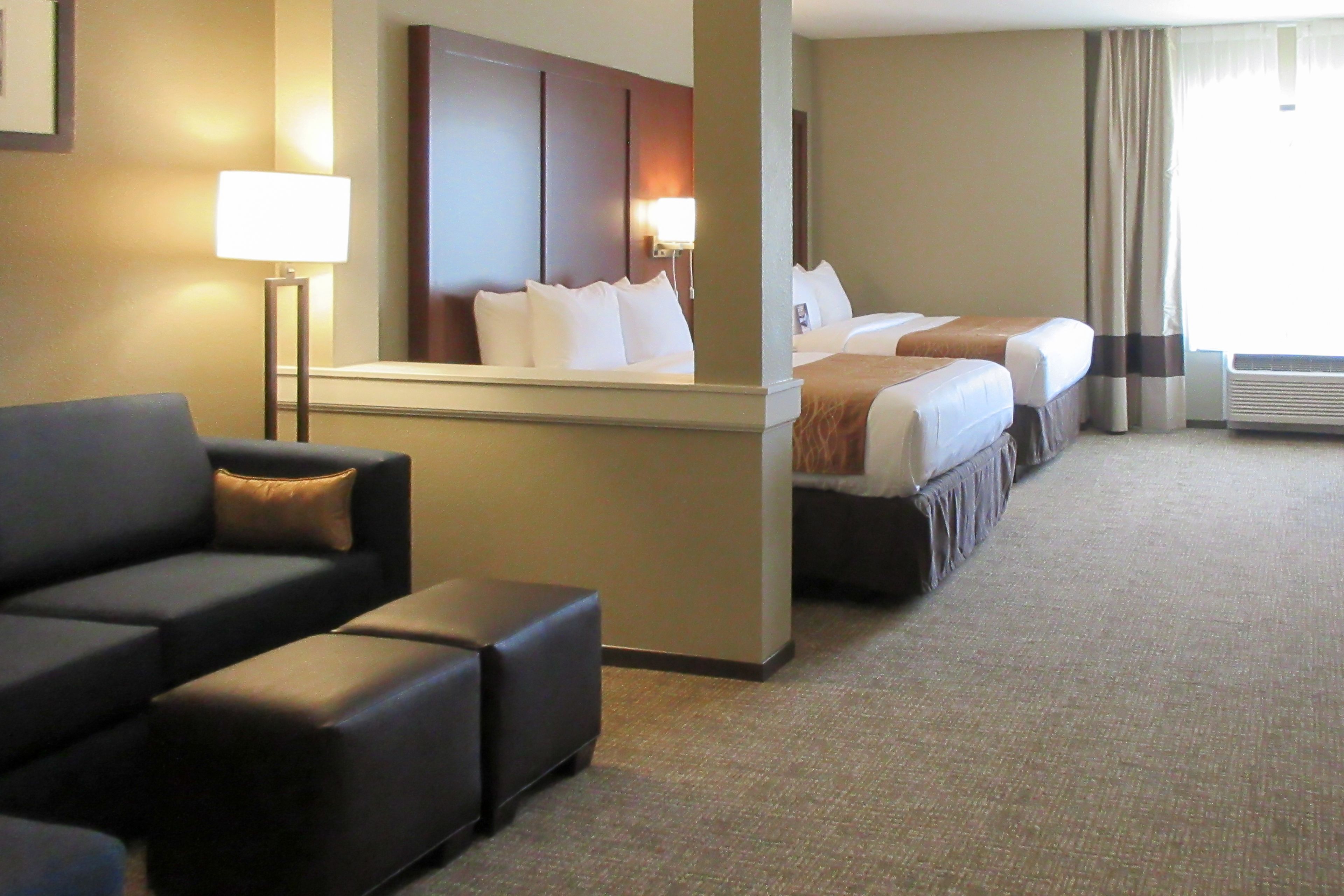 upgraded suite with 2 queen beds, non smoking | premium bedding, desk, laptop workspace, free wifi