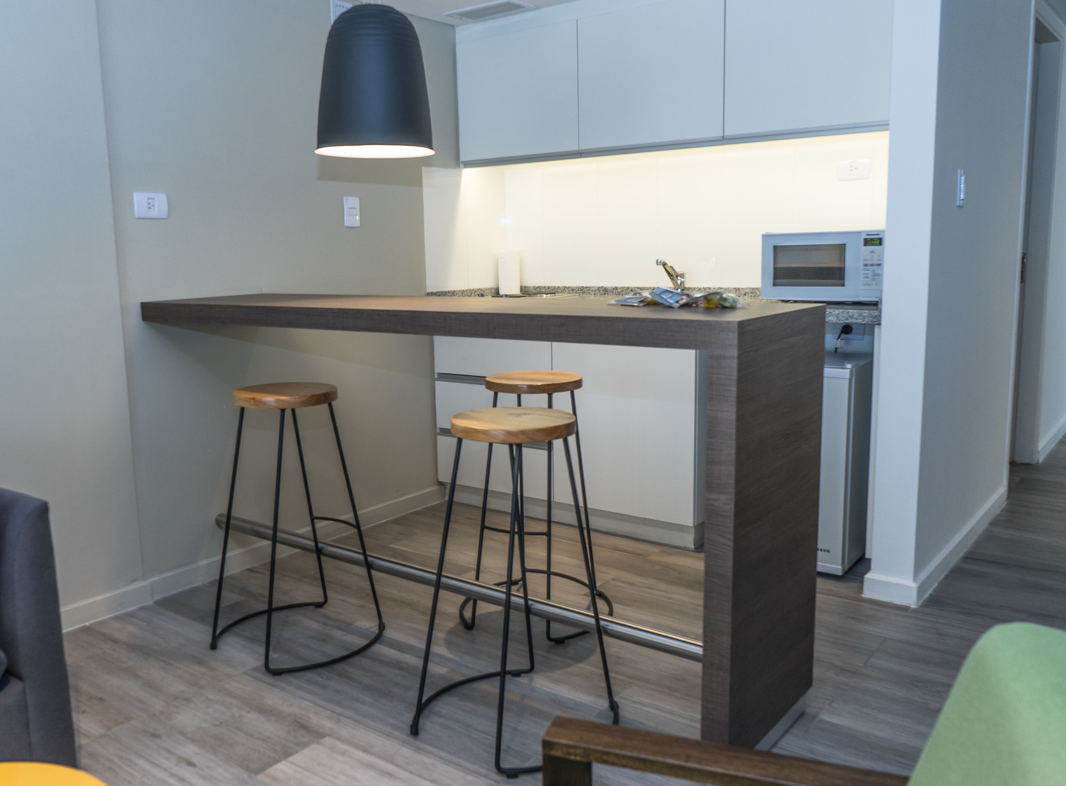 fridge, microwave, coffee/tea maker, electric kettle