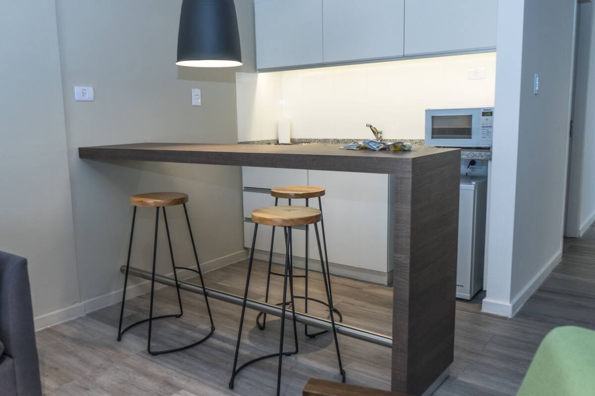 fridge, microwave, coffee/tea maker, electric kettle