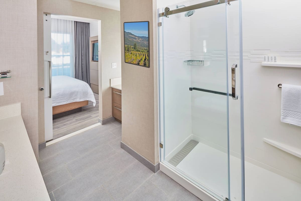 free toiletries, hair dryer, bathrobes, towels