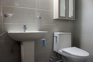 Maison | Salle de bain | Douche, articles de toilette (gratuits), séchoir à cheveux, pantoufles