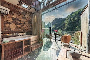 Signature Room, 1 King Bed, Balcony, Mountain View | Bathroom | Free toiletries, hair dryer, bathrobes, slippers - Pandora Vista Retreat (Zhangjiajie)
