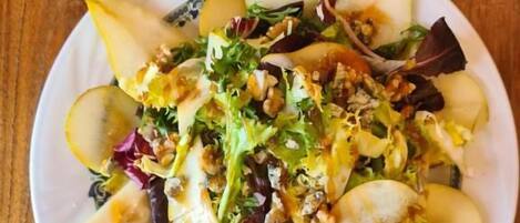 A plate of food with various ingredients.