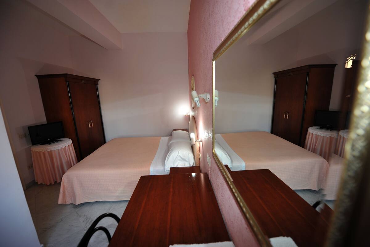 Desk, free WiFi, bed sheets