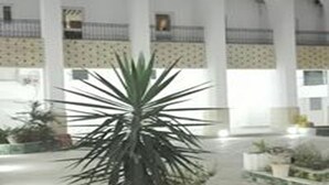 A building with a central atrium, multiple arches, and potted plants. - Residence Aladin (Hammamet)
