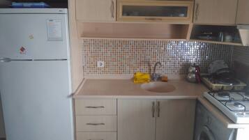 Villa, 2 Bedrooms | Private kitchen | Full-sized fridge, stovetop, cookware/dishes/utensils