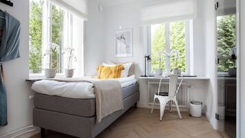 Individually decorated, individually furnished, desk, blackout curtains