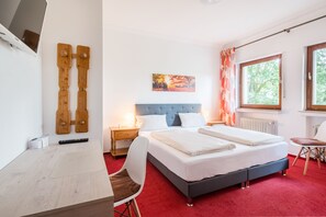 Desk, free WiFi, bed sheets