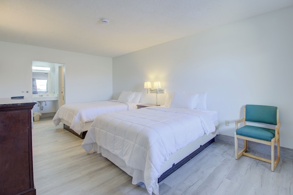 Room, 2 Queen Beds, Non Smoking | Iron/ironing board, WiFi (free), bed sheets