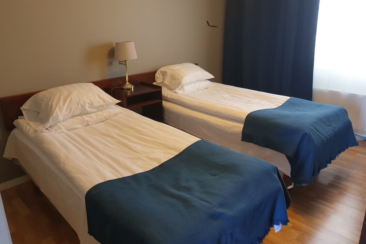 Habitación estándar con 2 camas individuales, 2 camas individuales, baño privado | Escritorio, espacio para trabajar con un portátil, cortinas opacas