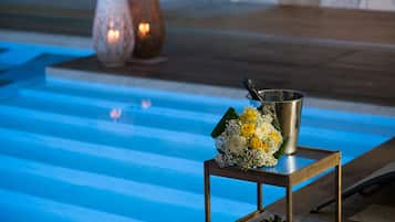 Behandlingsrum til par, sauna, boblebad, dampbad, tyrkisk bad/hammam