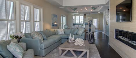 Smart TV, DVD player, books, video library