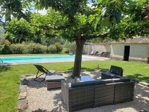Piscine extérieure, piscine chauffée