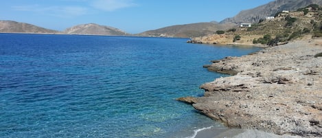 Beach nearby, sun loungers