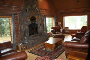 TV, fireplace, DVD player, stereo