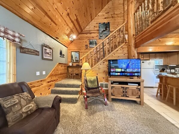 Smart TV, fireplace, DVD player, offices