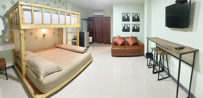 Desk, rollaway beds, free WiFi