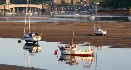 Charmant chalet Conwy à pied de la ville pour 4 personnes plus un lit WIFI et à l'extérieur.