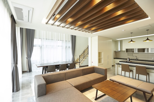 Desk, laptop workspace, blackout drapes, free WiFi