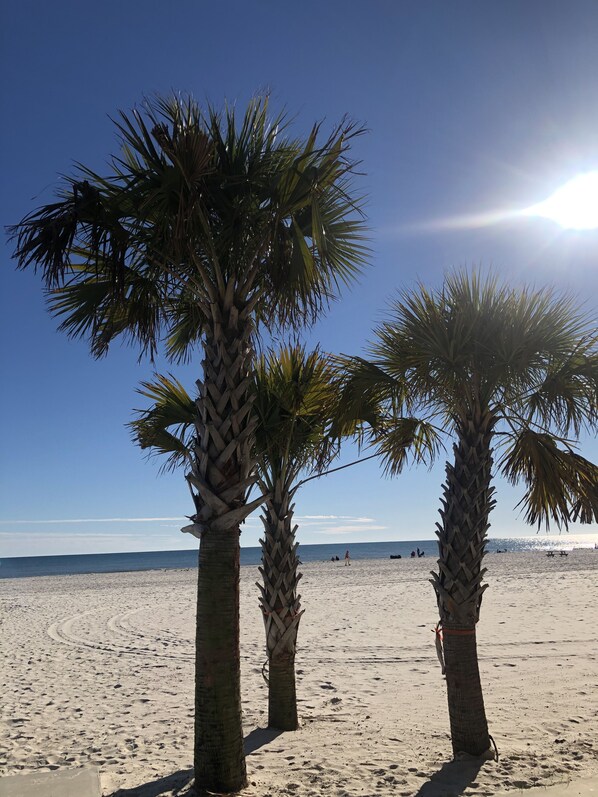 Guests can enjoy access to the sandy beach.