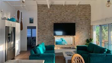 TV, fireplace, DVD player
