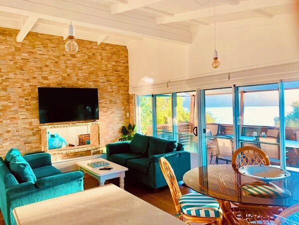 TV, fireplace, DVD player