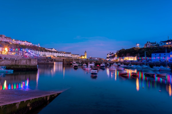 Porthleven Harbour Lights reflections