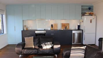 Flat-screen TV, video games, DVD player, table tennis