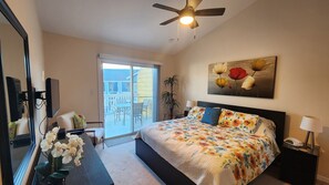 3 bedrooms, desk, iron/ironing board, travel cot