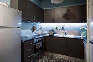 Frigorífico, microondas, horno y lavavajillas