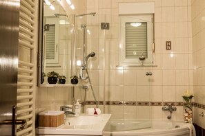 Ensemble douche/baignoire, sĂšche-cheveux, bidet, serviettes fournies
