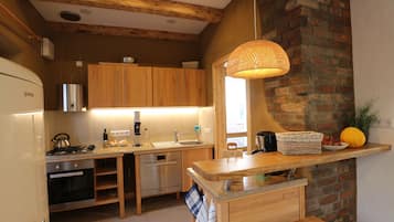 Fridge, oven, stovetop, dishwasher