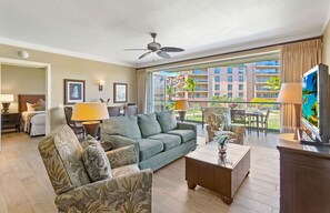 TV, DVD player, stereo