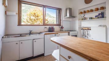 Fridge, microwave, stovetop, dishwasher