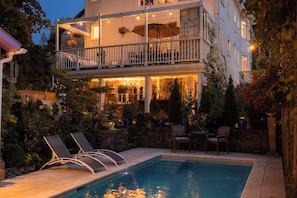 Outdoor pool, a heated pool - Luxury Spa Retreat with Sauna, Hot Tub & Swimming Pool in the Heart of Hudson (Hudson)